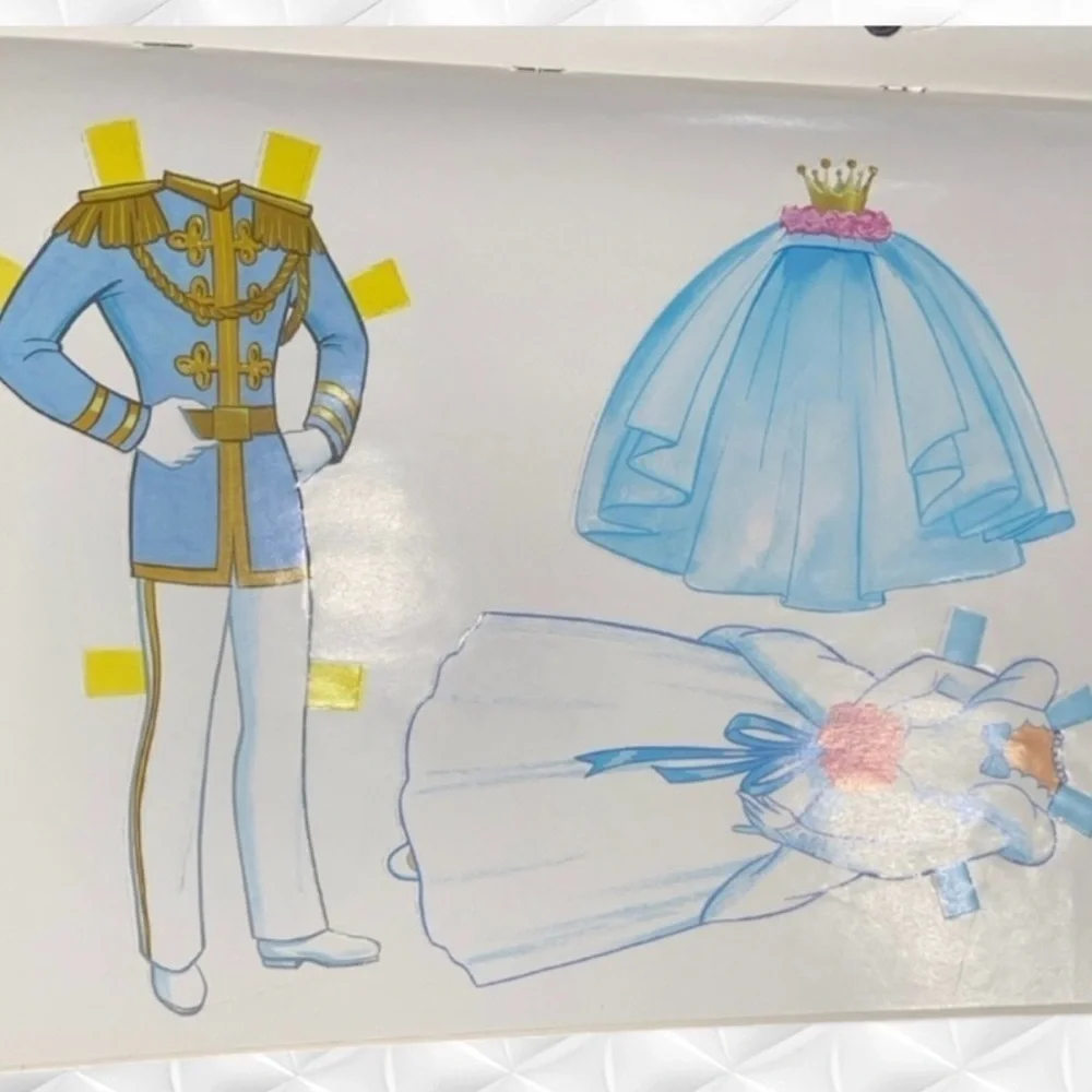 Vintage Disney Cinderella Paper Doll Book Princess Dress Up Collectible Toy